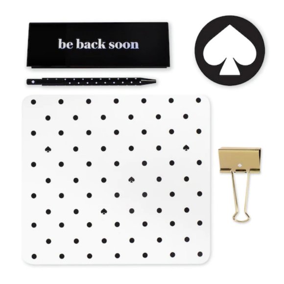 kate spade black spade dot be back soon desk set nwt - Picture 1 of 4